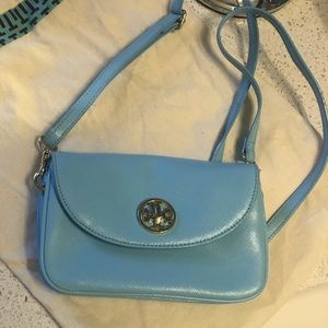 Tory Burch cross body baby blue mini bag